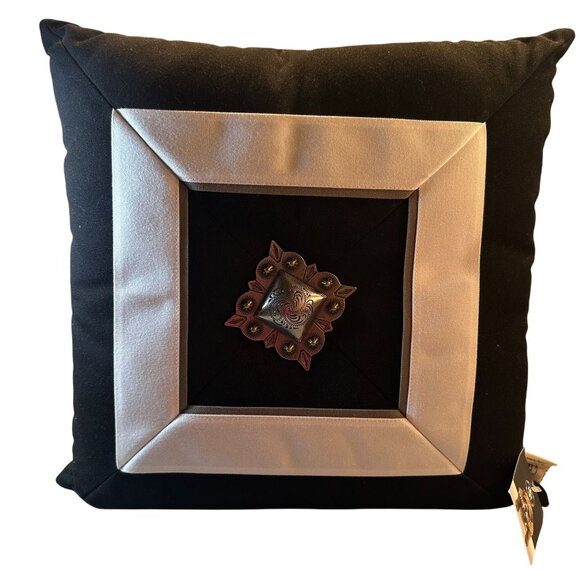 Elaine Smith Decorative Pillow Embellished Diamond Square Outdoor Pet Friendly - Picture 1 of 16